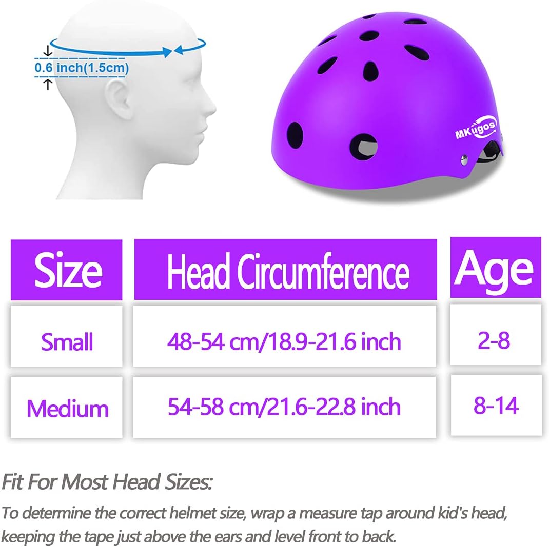 Kids Bike Helmet for Ages 2-14, Adjustable Safety Toddler Helmet with Protective Gear Set, Skateboard Scooter Helmets with Knee Elbow Pads Wrist Guards