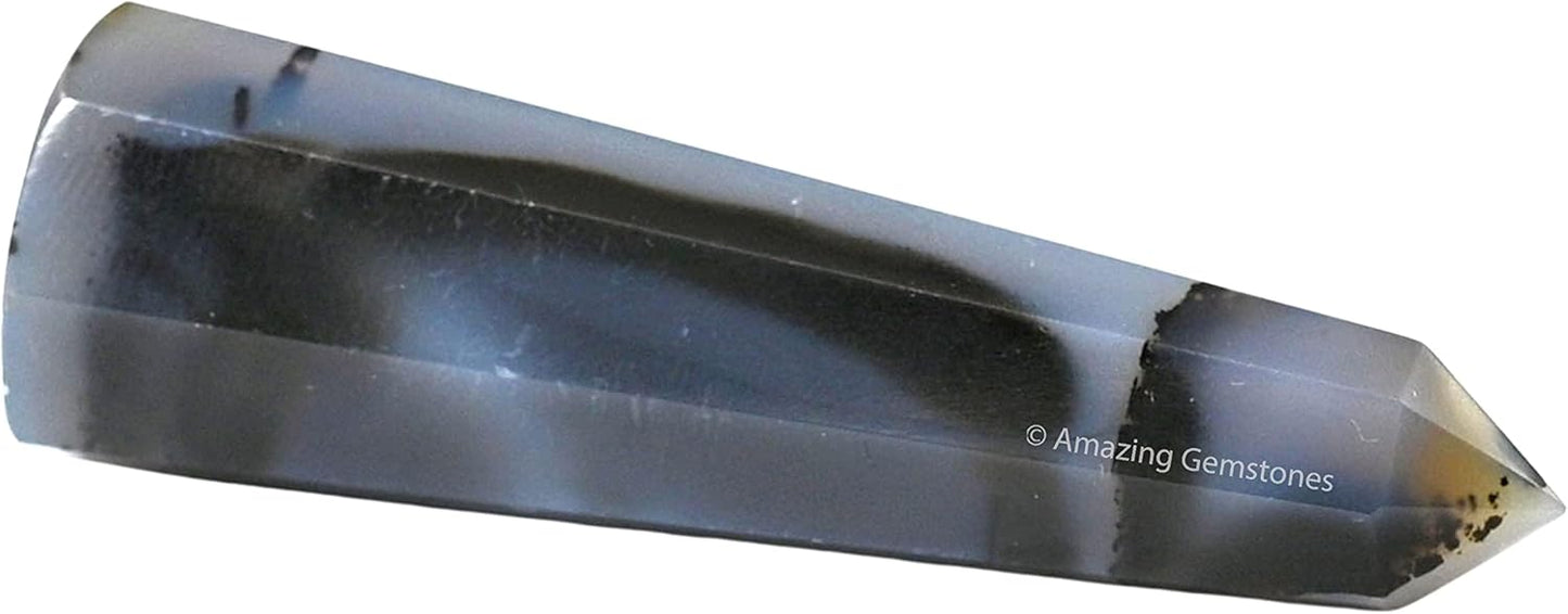 Amazing Gemstone Dendrite Agate Crystal Towers - Natural Healing Crystal Point Obelisk for Reiki Healing and Crystal Grid (2 Inch to 3 Inch)