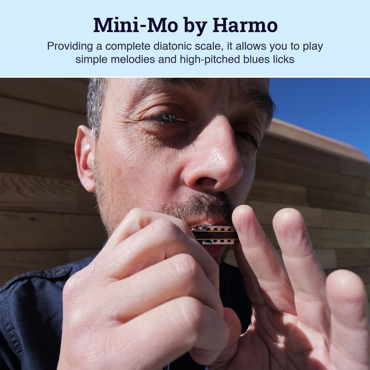 Harmo Mini-Mo Keychain Harmonica - 4 Hole 8 Tunes Type C Mini Harmonica Keychain, Stylish and Portable Mini Keychain, USA Designed Stainless Steel, Ideal Music Keychain Accessory