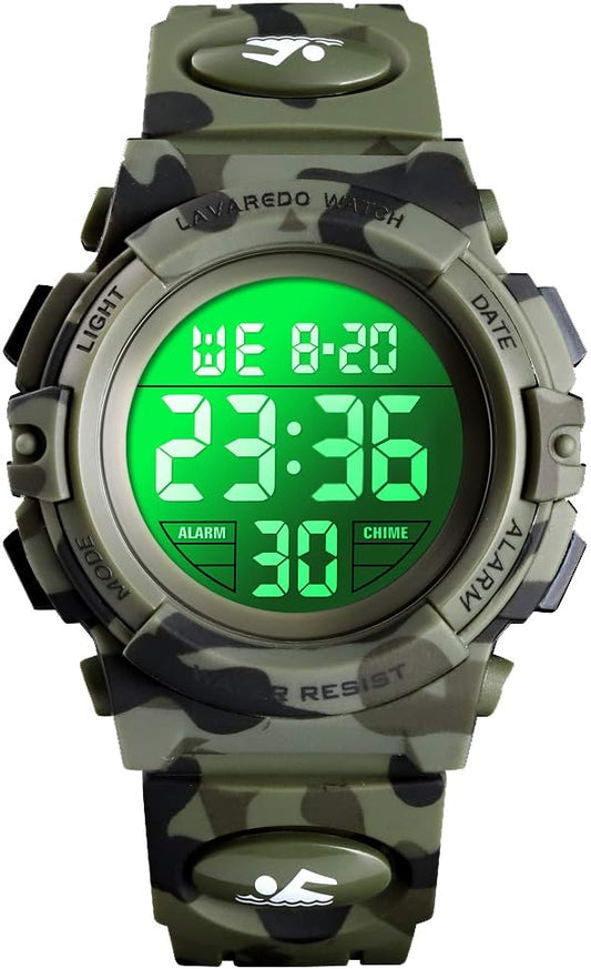 Kids Watch,Boys Watch for 3-15 Year Old Boys,Digital Sport Outdoor Multifunctional Chronograph LED 50 M Waterproof Alarm Calendar Analog Watch for Children with Silicone Band,Kids Gift