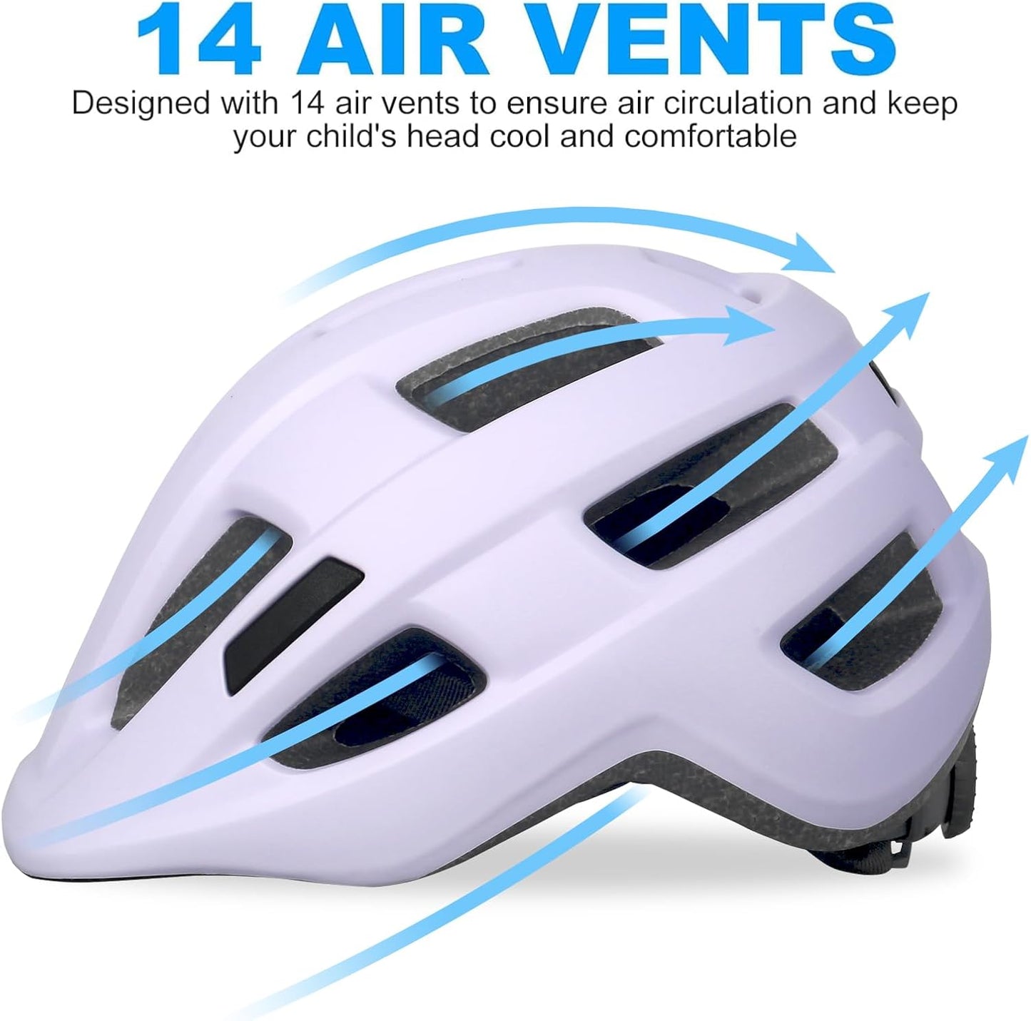 Kids Bike Helmet for Ages 1-8 Years, Adjustable Toddler Boys and Girls Helmets, Lightweight Child Infant Bicycle Cycling Scooter Sports Helmet 48-54cm