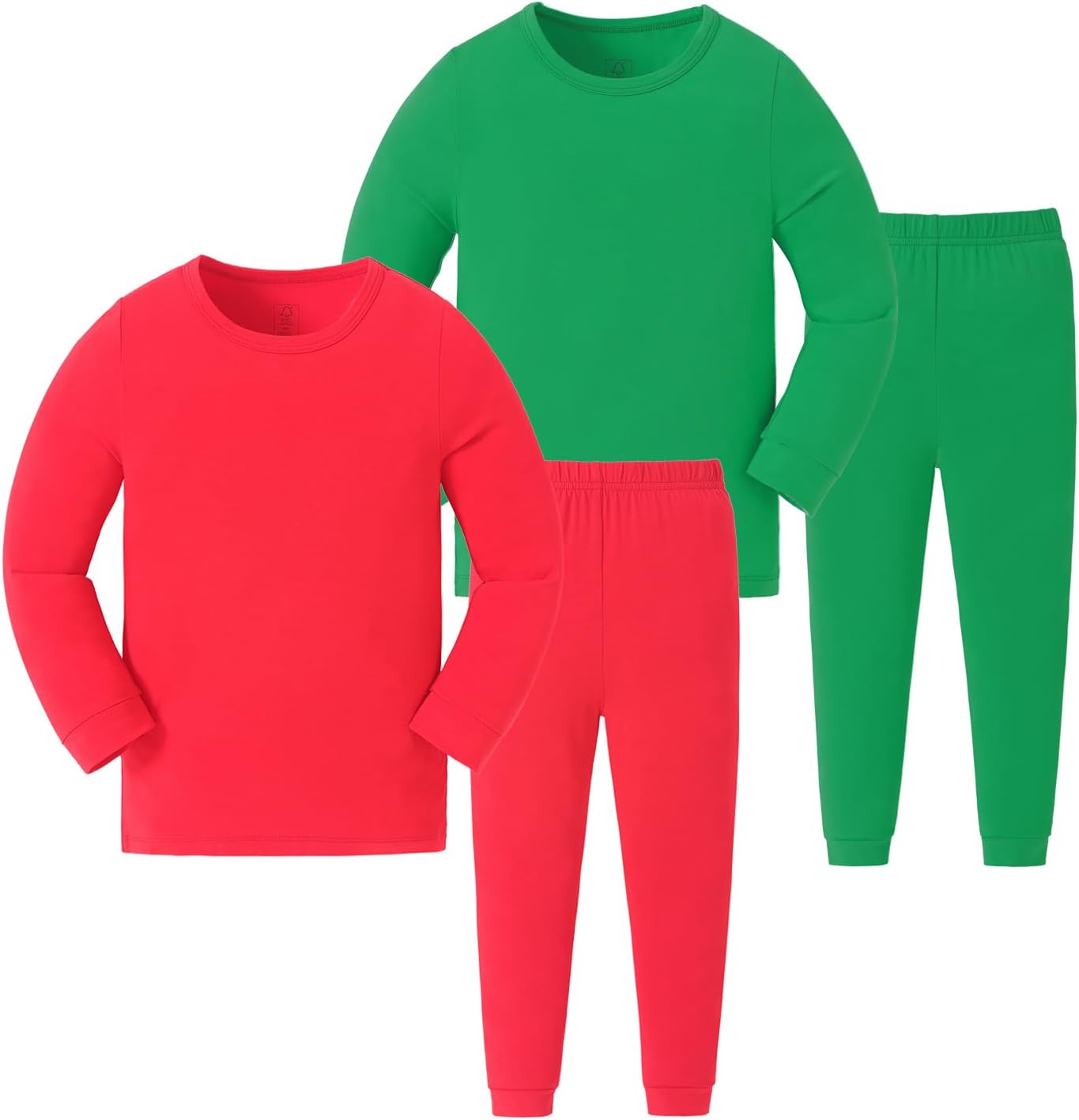 JunNeng Bamboo Viscose Pajamas for Toddler Baby, Boys Girls Solid Snug Fit Pajamas Long Sleeve Sleeper