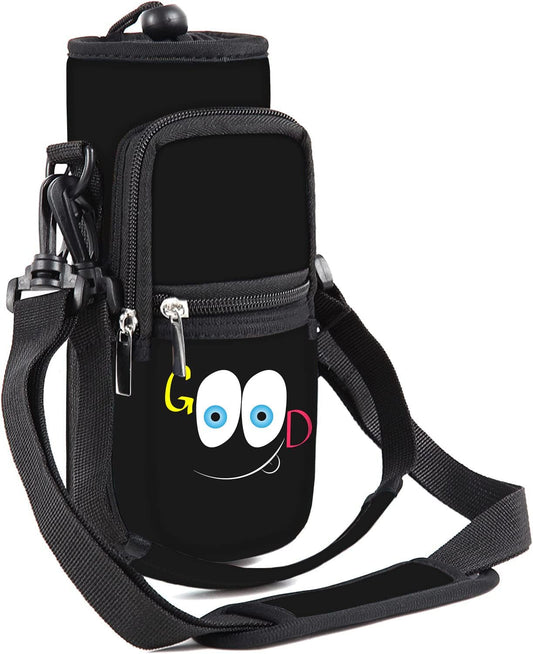 25/32/40/64oz Water Bottle Bag Holder Carrier-Insulated Crossbody Sling Case Sleeve with Strap & Pockets for Men Women Gym Cycling Travel Walking Hiking Camping