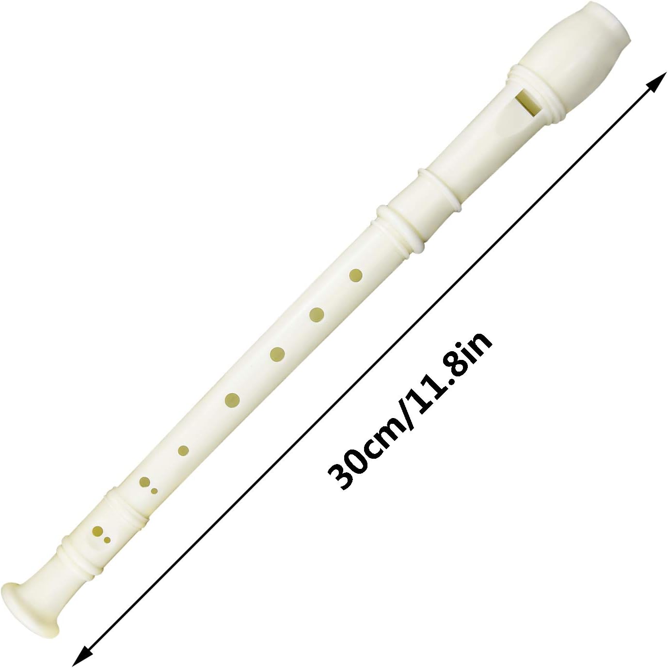 12 Pack 8 Hole Soprano Recorders Descant Flute With Cleaning Rod German Style for Beginner Graduation or Back to School Gift (white)