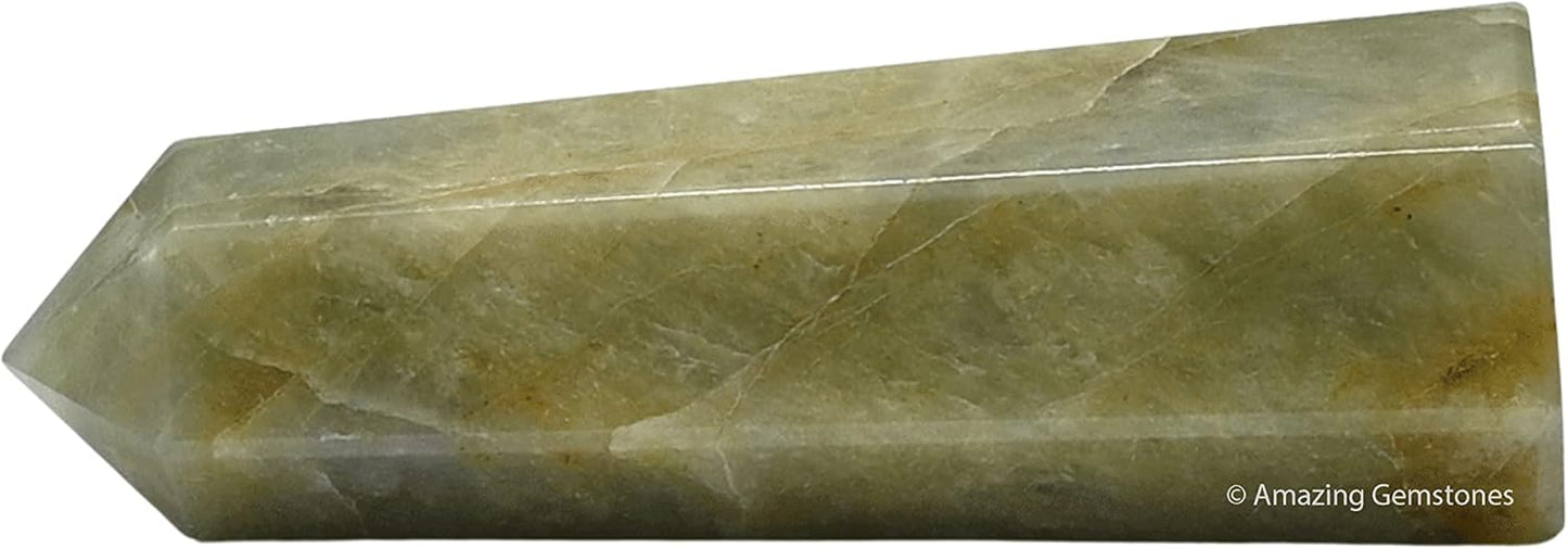 Amazing Gemstone Yellow Aquamarine Crystal Towers - Natural Healing Crystal Point Obelisk for Reiki Healing and Crystal Grid (2" to 3" Inch)