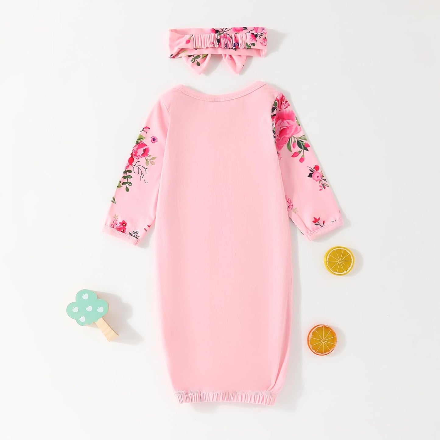 AMAWMW Newborn Baby Girl Little Sister Sleeper Gown Stripe Long Sleeve Nightgown Pajamas Gifts Stuff Essential Outfit