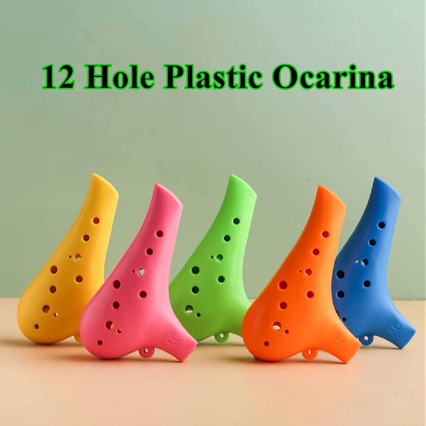 Aestivate Plastic Ocarina Instrument 12 Hole Ocarina Alto C 12-Hole Ocarina Instrument Easy Instrument (Blue)
