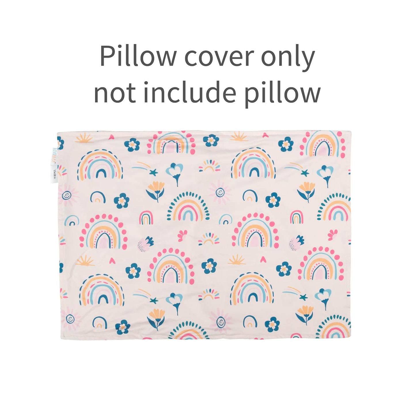 ALVABABY Toddler Pillowcases Stretchy Soft Kids Pillow Cover 2 Pack Fit 13"x 18" or 12"x18" Envelope for Girl Boy Sleepy Travel