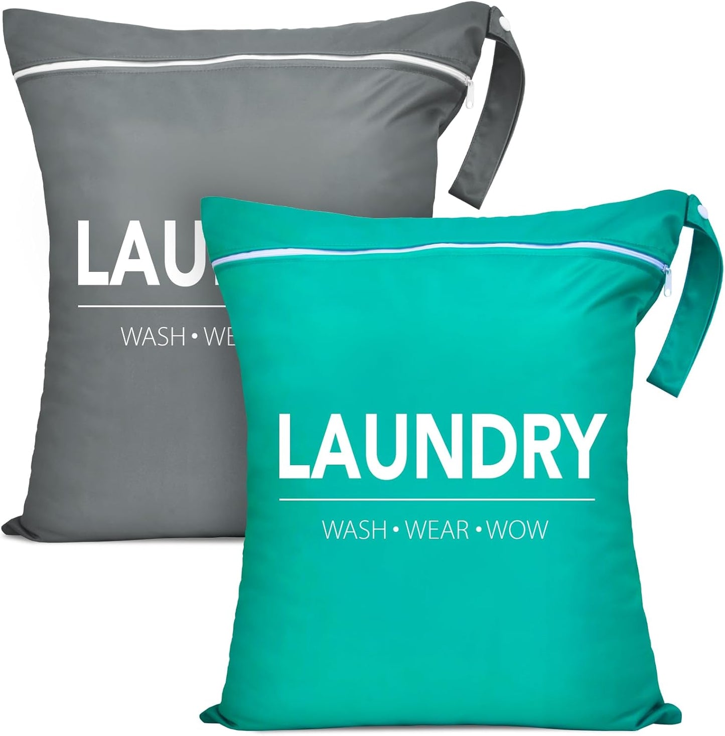 2 Pcs Large Travel Laundry Bag Waterproof Wet Dry Bag Washable Dirty Clothes Bag for Gym Clothes Laundry Wet Clothes Swimming Yoga