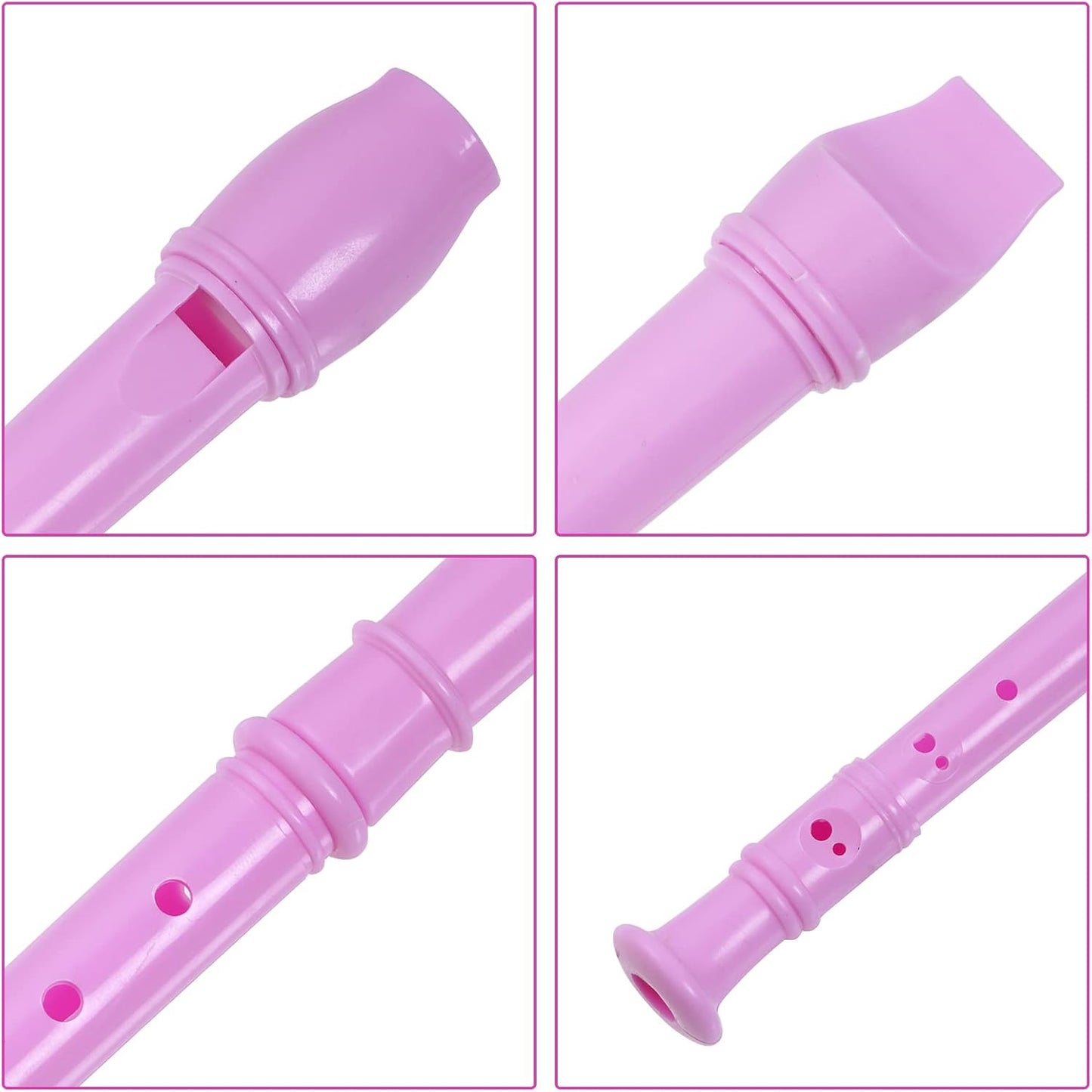 3 Pack 8 Hole Soprano Recorders Descant Flute With Cleaning Rod German Style for Beginner Graduation or Back to School Gift (dark blue, green, pink)