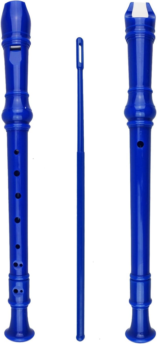 7 Pack German Style 8 Hole-3 Piece Descant Soprano Recorders with Cleaning Rod, Black Storage Bag, ABS Material (7 Colors)