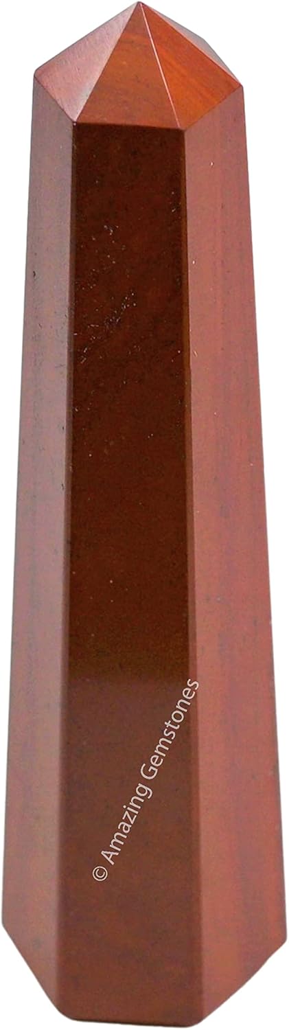 Amazing Gemstone Red Jasper Crystal Towers - Natural Healing Crystal Point Obelisk for Reiki Healing and Crystal Grid (3 Inch)