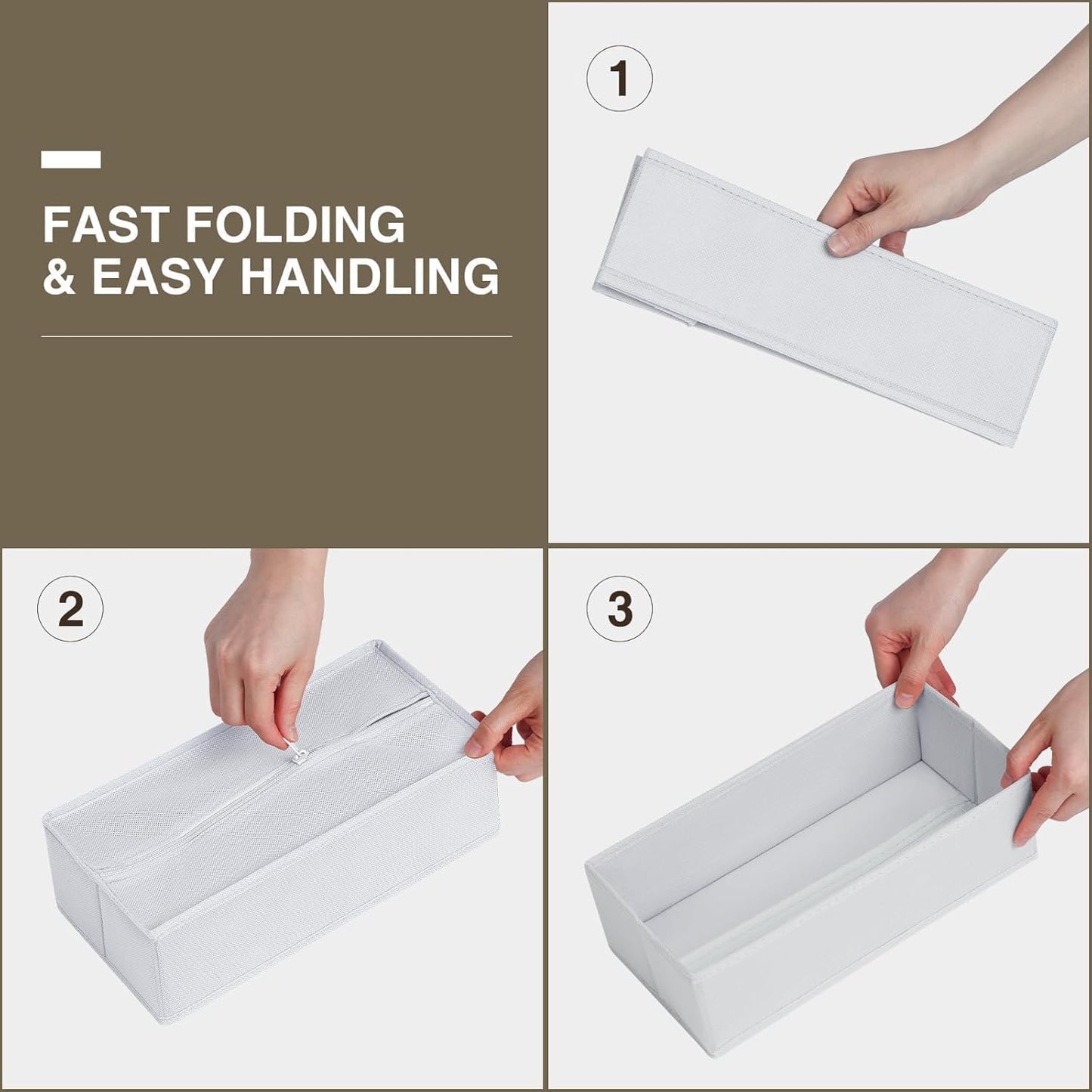 DIMJ Drawer Organizer Clothes, 24 Pack Dresser Organizer, Foldable Closet Organizers and Storage, Fabric Dresser Drawer Organizers, Drawer Dividers for Nursery, Baby Clothes, Underwears, Sock