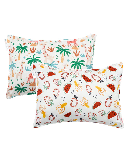 ALVABABY Toddler Pillowcases Stretchy Soft Kids Pillow Cover 2 Pack Fit 13"x 18" or 12"x16" Envelope for Girl Boy Sleepy Travel 2TPE29A