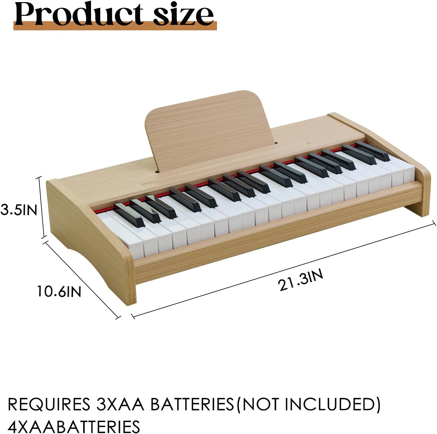 Kids Piano Keyboard, 37 Keys Digital Piano for Children, Toddler Music Educational Instrument Toy Wood Piano for 3+ Girls and Boys