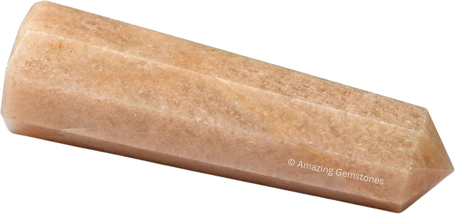 Amazing Gemstone Cream Moonstone Crystal Towers ~ Natural Healing Crystal Point Obelisk for Reiki Healing and Crystal Grid (2 to 3 INCH)