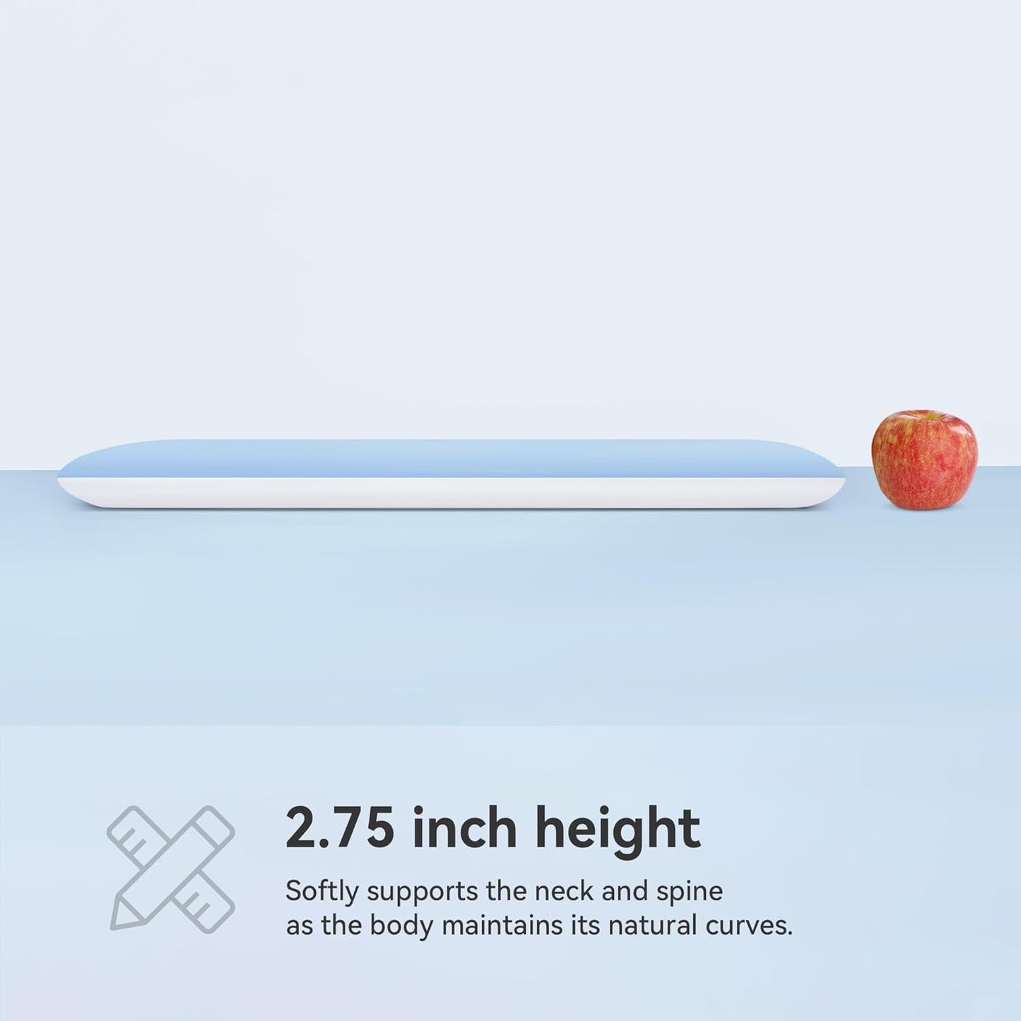 AM AEROMAX 2.75 Inches Queen Size Hyper Slim Memory Foam Pillow for Stomach and Back Sleepers - Thin, Flat Design for Cervical Neck Alignment and Deeper Sleep.