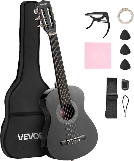 VEVOR Acoustic Guitar, Classical Guitar Starter Kit for Beginners, with Nylon Strings, Basswood Guitar, for Kids Adults Girls Boys Students