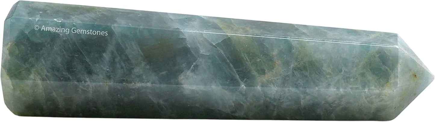 Aquamarine Crystal Towers ~ Natural Healing Crystal Point Obelisk for Reiki Healing and Crystal Grid (3- Inch)
