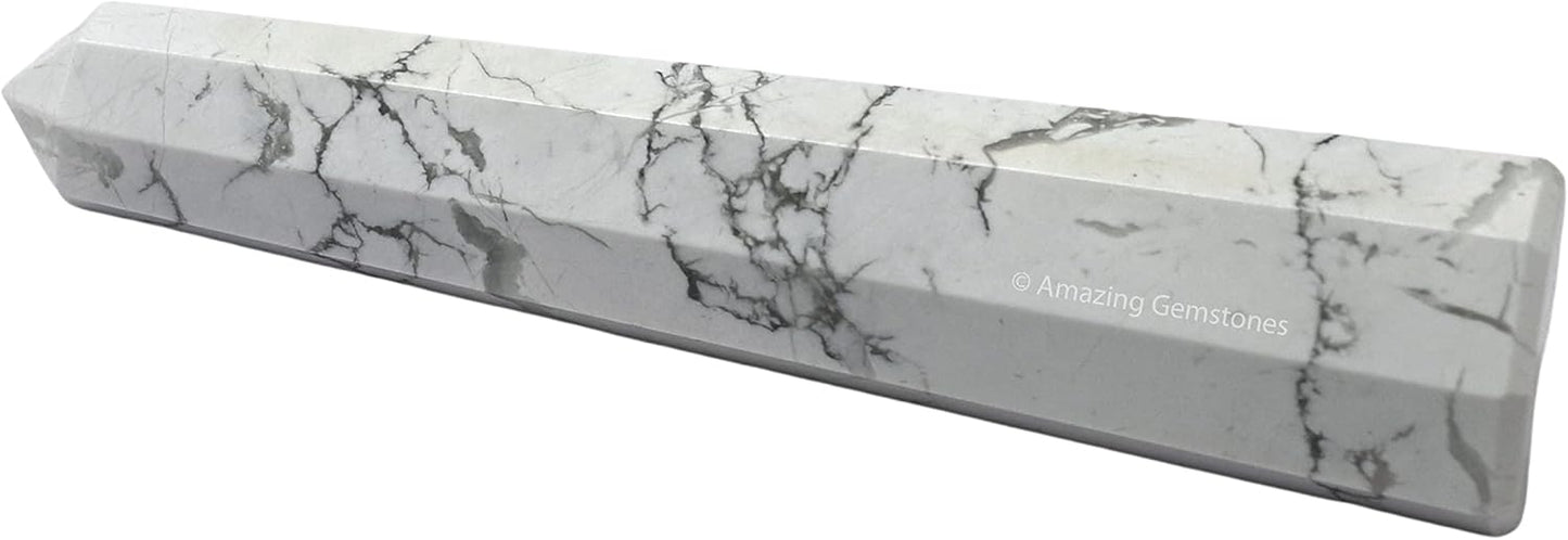 Amazing Gemstone Howlite Crystal Towers - Natural Healing Crystal Point Obelisk for Reiki Healing and Crystal Grid (3 Inch)