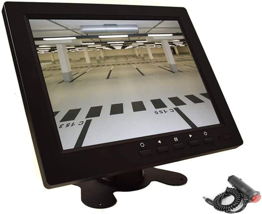 8 inch CCTV Monitor, TFT LCD Security Screen with VGA HDMI AV BNC USB Audio in/Out Ports Built-in Speaker, HD Display for Surveillance Camera STB 1024x768 Resolution with Car Power Adapter 12-24V