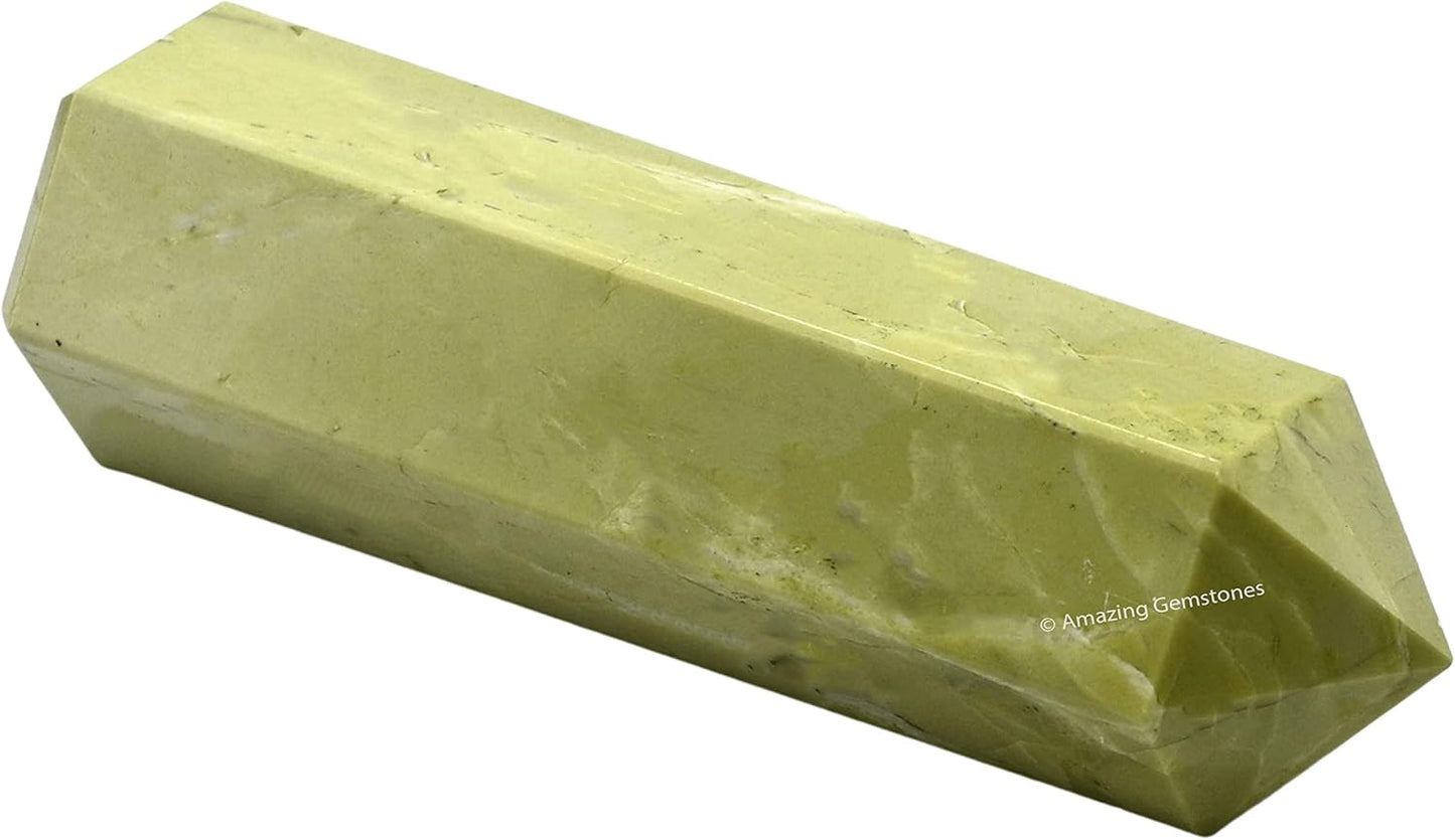 Amazing Gemstone Large Serpentine Crystal Towers ~ Natural Healing Crystal Point Obelisk for Reiki Healing and Crystal Grid (5.5 to 6 INCH)