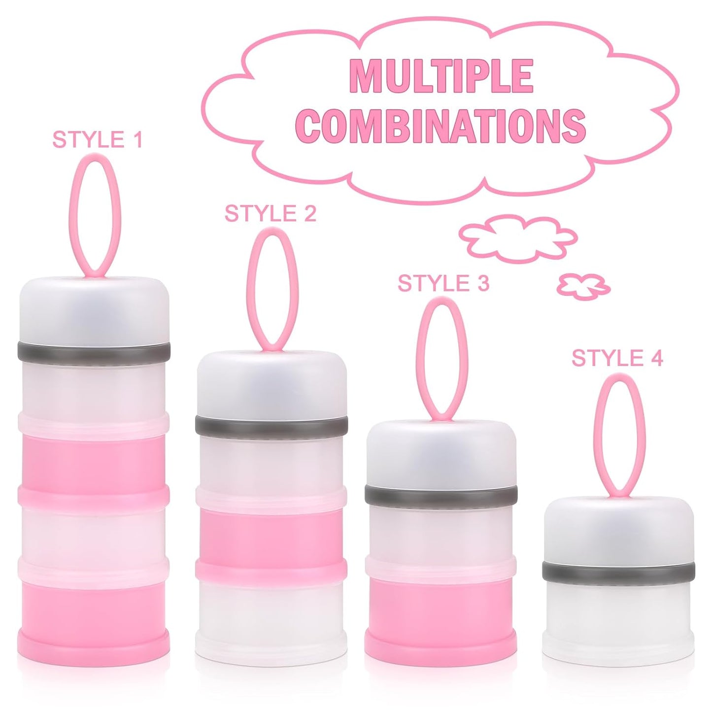 Accmor Baby Formula Dispenser On The Go, Stackable Formula Dispenser Formula Container to Go, Non-Spill Portable Milk Powder Kids Snack Storage Container, BPA Free