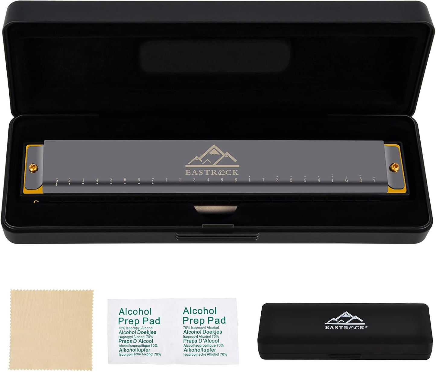 EastRock Blues Harmonica 24 Hole C Key with Case, Mouth Organ Harp, Diatonic Harmonica for Beginner, Adult, Kids, Professional, Students, Friends, Gifts