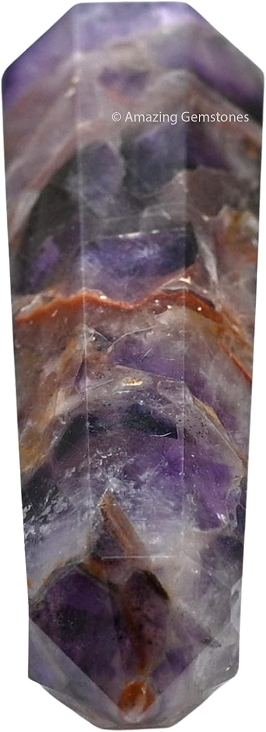 Amazing Gemstone Amethyst Chevron Crystal Towers ~ Natural Healing Crystal Point Obelisk for Reiki Healing and Crystal Grid (2" to 3" Inch)