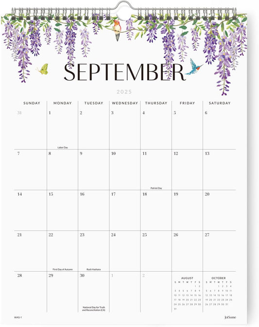 Jotsome Wall Calendar 2025-2026, Academic Monthly Wall Calendar From July 2025 to December 2026 11.2x14.2 inch Wall Decoration for Home and Office, Easy Planning (Florals, 11.2" x 14.2")