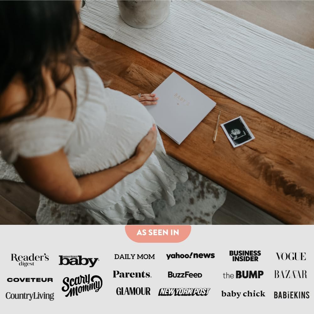 Lucy Darling Baby Memory Book – Honey Bee | Luxury Baby First Year Book & Photo Album | Gender Neutral Keepsake Journal for Milestones, Memories & Photos | Thoughtful Pregnancy Gift