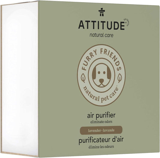 ATTITUDE Air Purifier with Activated Carbon Filter, Plant- and Mineral-Based Ingredients, Traps Pet Odors and Pollutants, Vegan and Cruelty-free, Lavender, 8 Ounces