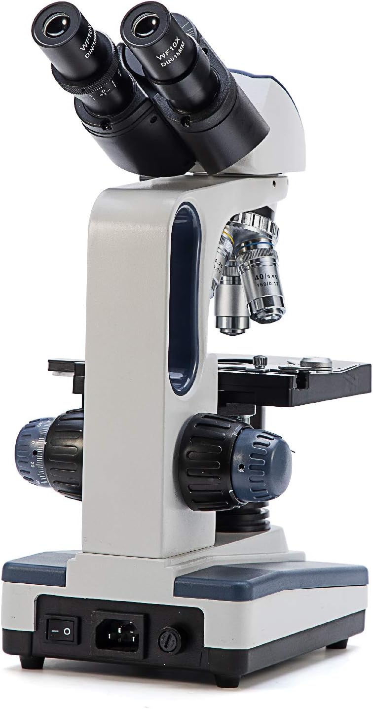 SWIFT SW350B 40X-2500X Magnification, Siedentopf Binocular Head, Research-Grade Compound Lab Microscope with Wide-Field 10X and 25X Eyepieces, Mechanical Stage, Abbe Condenser