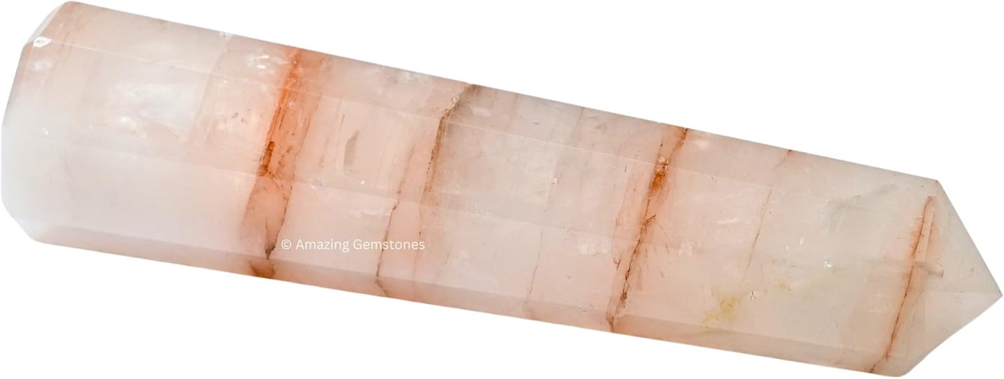 Amazing Gemstone Red Hematoid Quartz Crystal Towers - Natural Healing Crystal Point Obelisk for Reiki Healing and Crystal Grid (3 Inch)