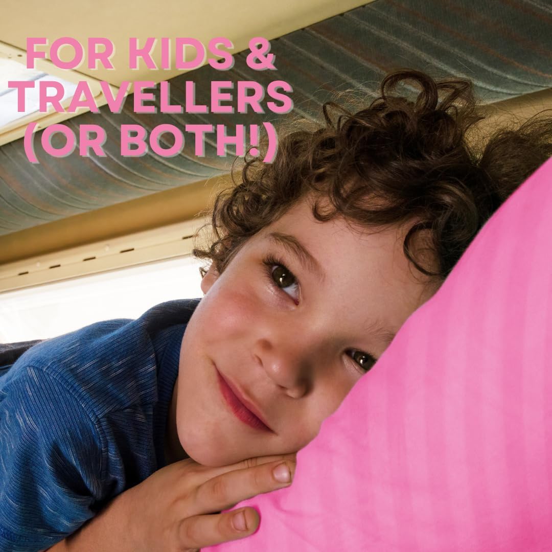 kinder Fluff Toddler Pillow (2-Pack) – Small Pillows for Kids - Hypoallergenic, Machine Washable & Lump Free - Intended for Children 2+ Years (10x15in, Pink)