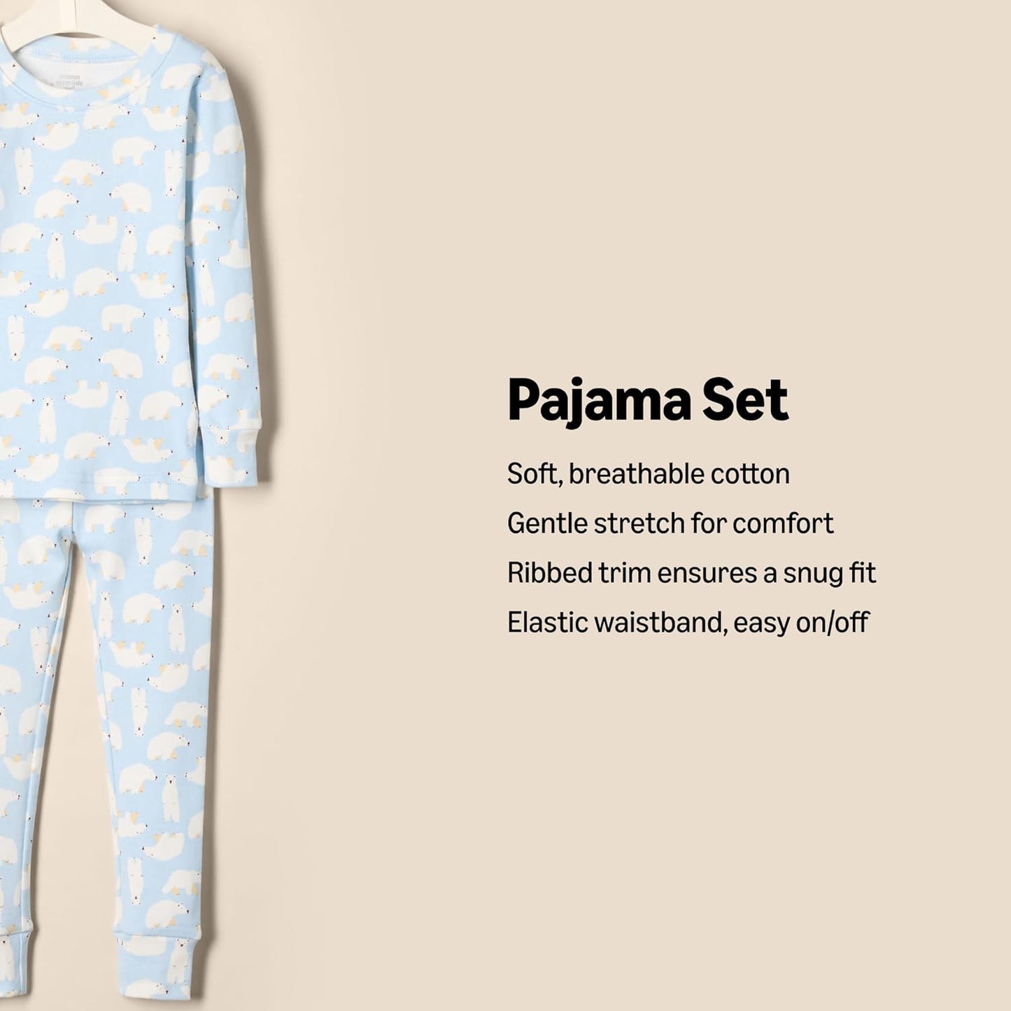 Amazon Essentials x Sofia Grainge Unisex Babies, Toddlers and Kids' Snug-Fit Cotton Pajamas, Pack of 2