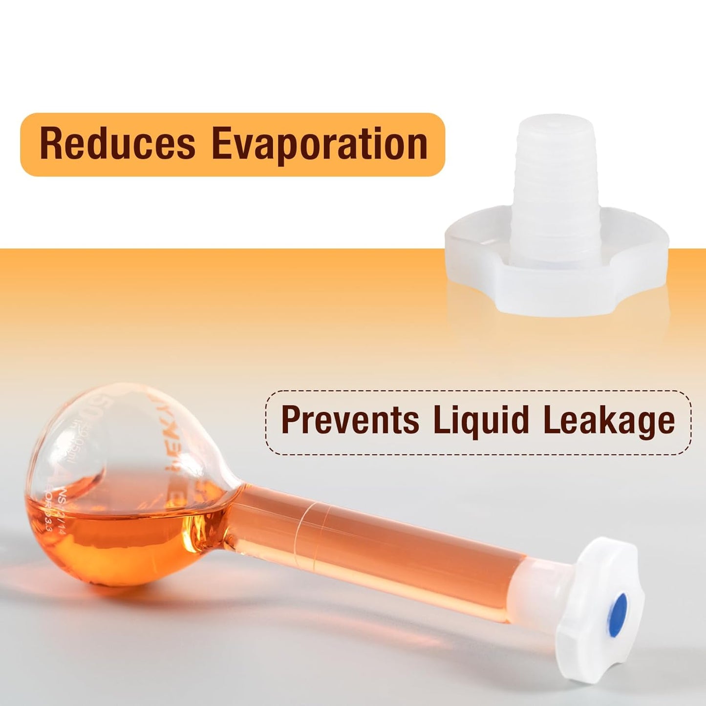 25ML Amber Volumetric Flask Set|ASTM Class A 3.3 Borosilicate Glass|Polypropylene Stopper|White Graduation|for Analytical Chemistry Work|2PCS