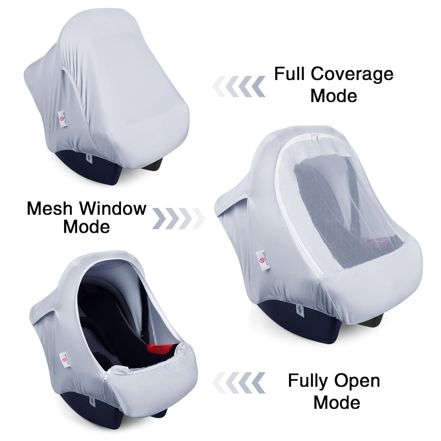 Metplus 2-in-1 Baby Car Seat Canopy, Multi Use Privacy Sun Shade, Protect Baby's Safety with Style, Infant Carrier Covers for Boys & Girls