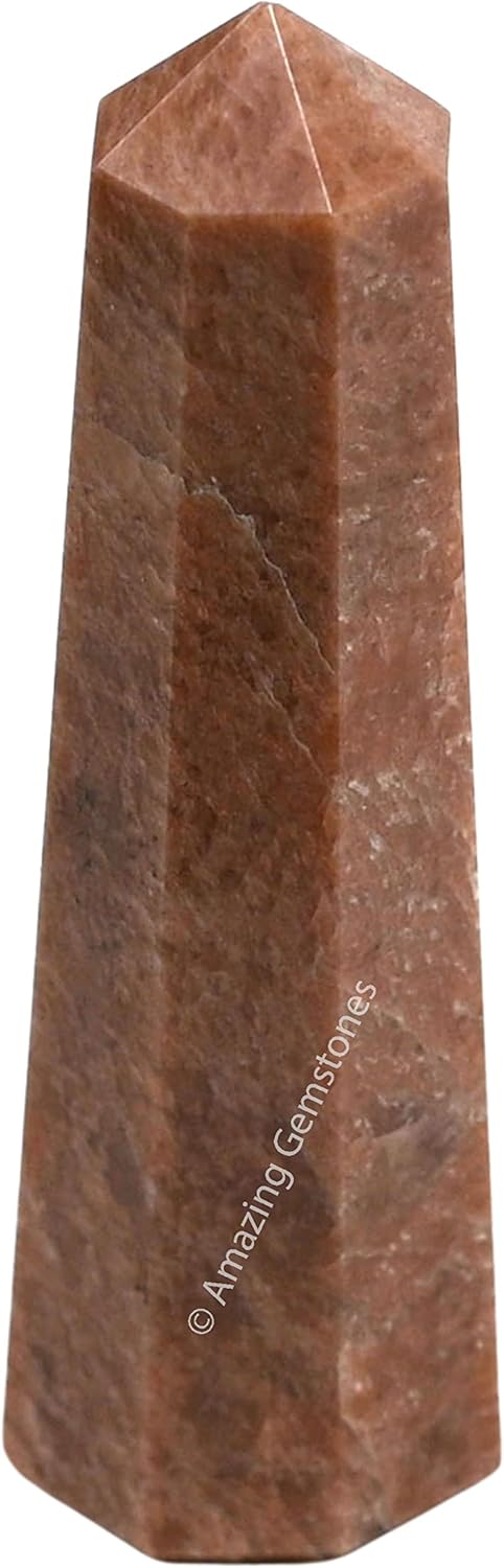 Amazing Gemstone Peach Moonstone Crystal Towers ~ Natural Healing Crystal Point Obelisk for Reiki Healing and Crystal Grid (3- Inch)