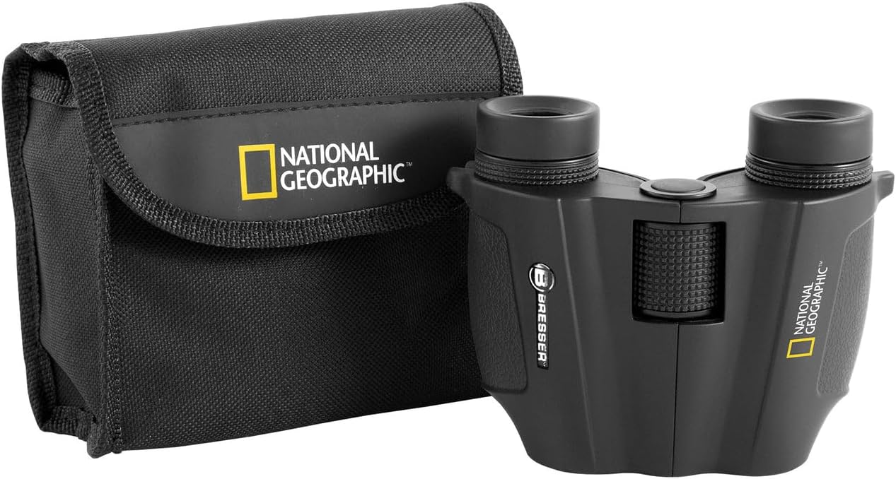 National Geographic 10x25 Compact Binoculars for Adults Kids for Birdwatching Sports Travel Outdoors Sightseeing