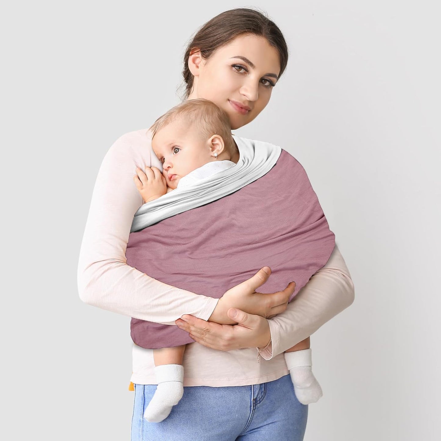 TKKOK Baby Wrap Carrier, Unisex Baby Carrier, Lightweight & Ultra Soft, Easy to Wear Baby Wrap, Perfect for Newborn Toddlers