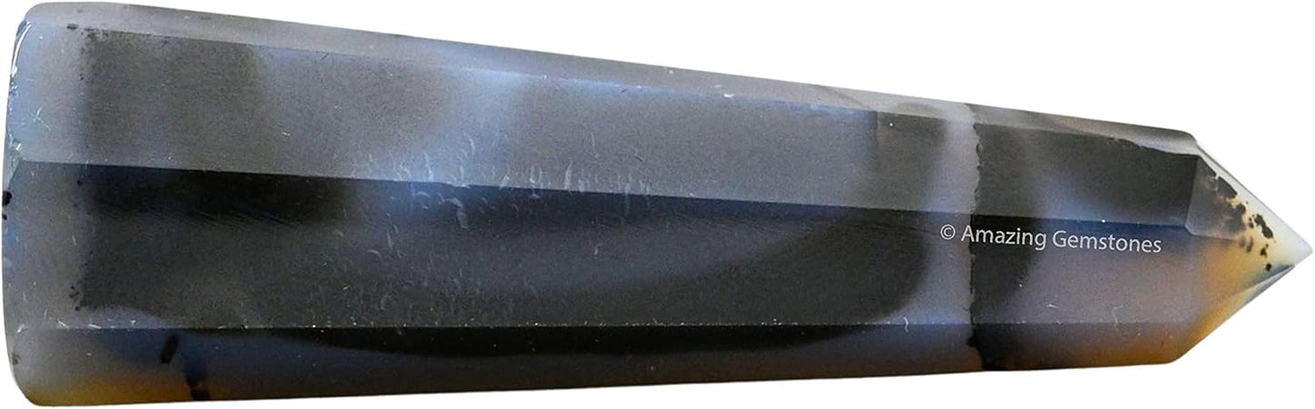 Amazing Gemstone Dendrite Agate Crystal Towers - Natural Healing Crystal Point Obelisk for Reiki Healing and Crystal Grid (2 Inch to 3 Inch)