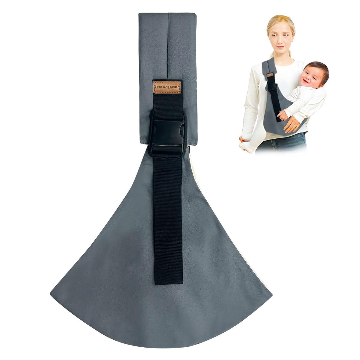 Baby Sling Carrier,Toddler Carrier, 2025 New Baby Sling,Portable and Lightweight Sling,Non-Slip Hip Seat Carrying 10-30lbs(Grey)