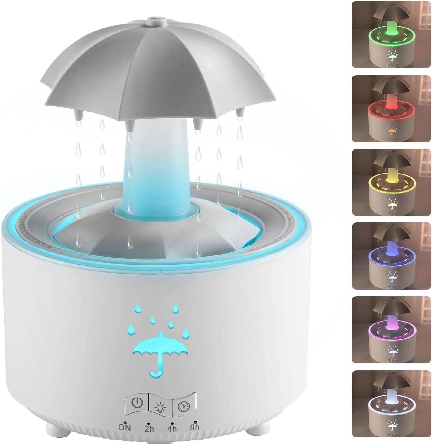 Aesthetic 2-in-1 Humidifier Oil Diffuser with 360° Rotating Raindrop & 7 LED Mood Lights,Ultrasonic Quiet Cool Mist Humidifier for up to 24 Hrs,Ideal Holiday Gifts for Home