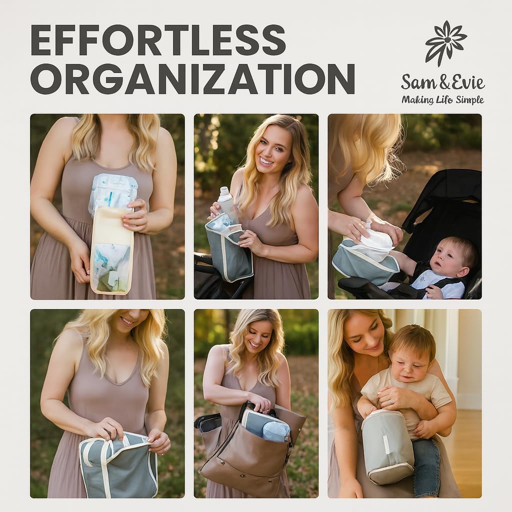 4-in-1 Baby Diaper Bag Organizer Set – Travel Packing Cubes for Baby Essentials, Newborn Must Haves, Diaper Bag Accessories, Wipes Pouch, Snack Pouch – For Boys, Girls, and On-the-Go Parents