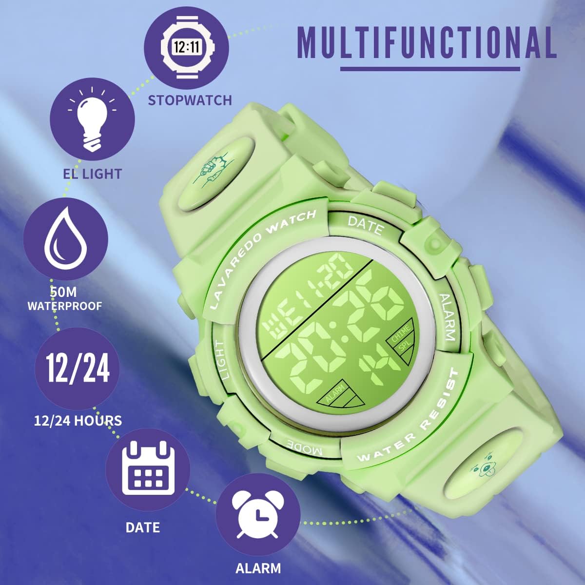 Kids Watch,Boys Watch for 3-15 Year Old Boys,Digital Sport Outdoor Multifunctional Chronograph LED 50 M Waterproof Alarm Calendar Analog Watch for Children with Silicone Band,Kids Gift