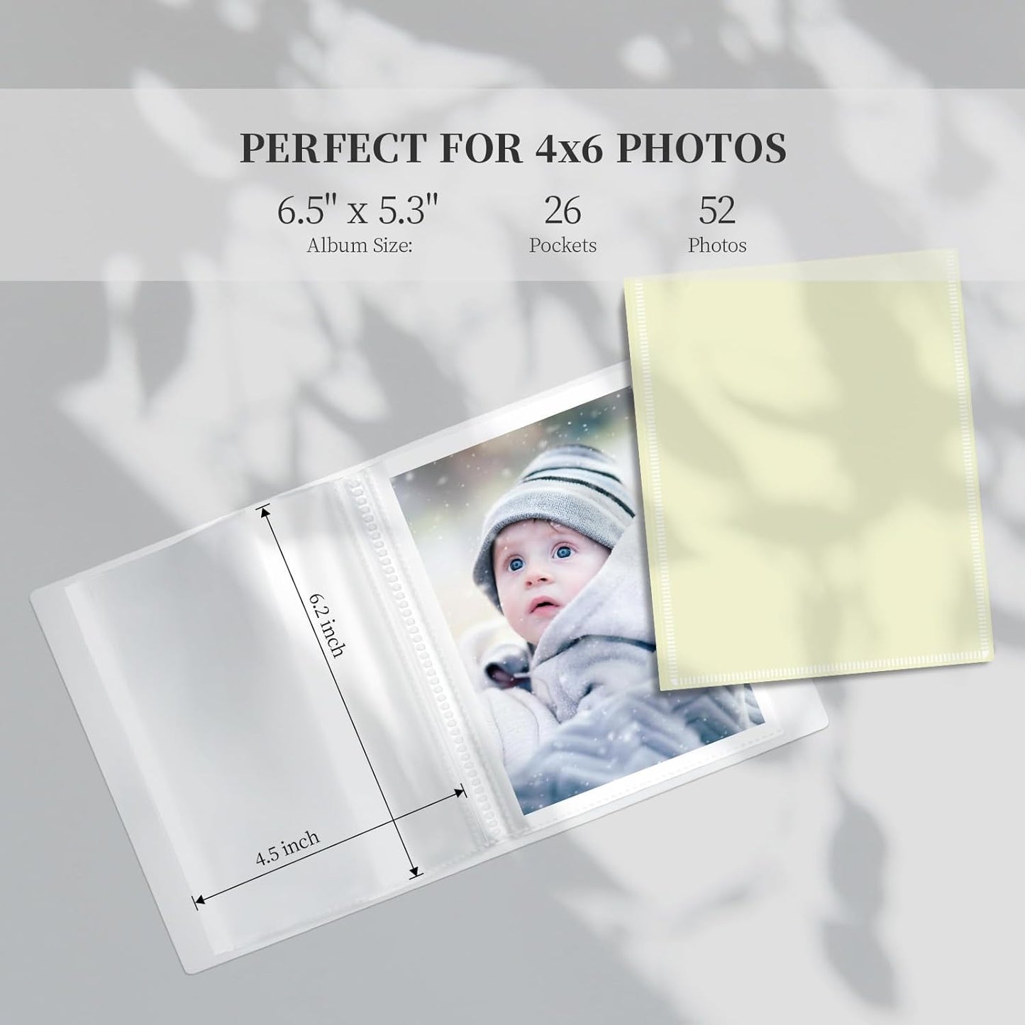 Vienrose Small Photo Album for 4x6 Pictures – 26 Pockets Holds 52 Photos, Customizable Plastic Covers, Morandi Color Postcard Album, Wedding Travel Baby Gift – Navy + Gray Blue + Beige (Set of 3)