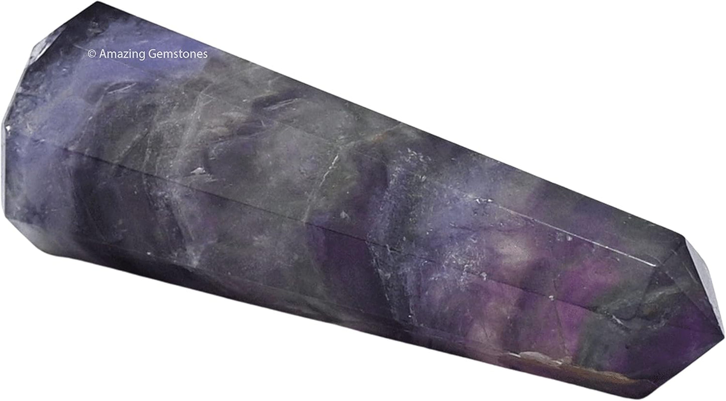 Amazing Gemstone Purple Fluorite Crystal Towers - Natural Healing Crystal Point Obelisk for Reiki Healing and Crystal Grid (3 Inch)
