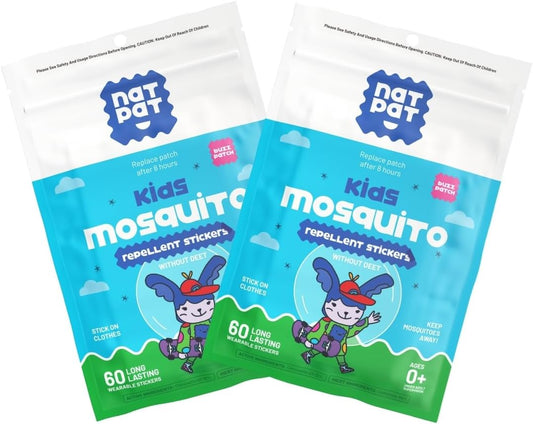 BuzzPatch Mosquito Patch Stickers for Kids (60 Pack) - All Natural, Plant Based Ingredients, Non-Toxic, DEET Free, Citronella Essential Oil Insect Patches, for Toddlers, Babies, Children (2)