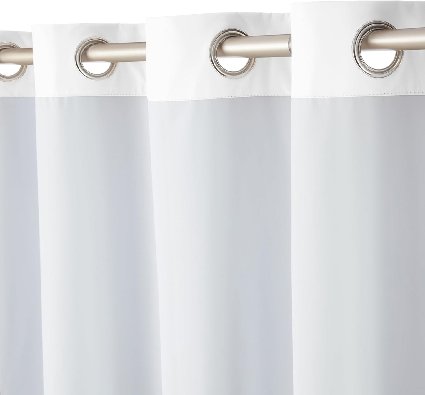 Amazon Basics Room Darkening Blackout Window Curtains 2 Panels with Grommets, for Living Room and Bedroom, 52 x 84 inches, White